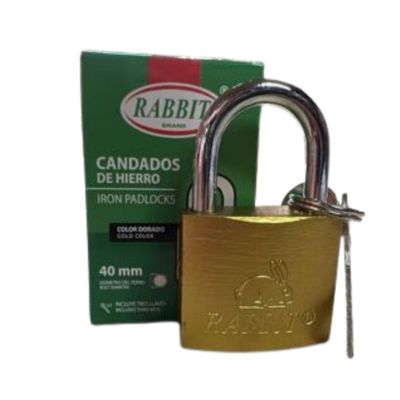 [CAN0105] CANDADO DE HIERRO DORADO 40MM RABBIT ( EMP 1)