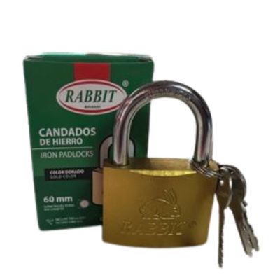 [CAN0115] CANDADO DE HIERRO DORADO 60MM RABBIT ( EMP 1)