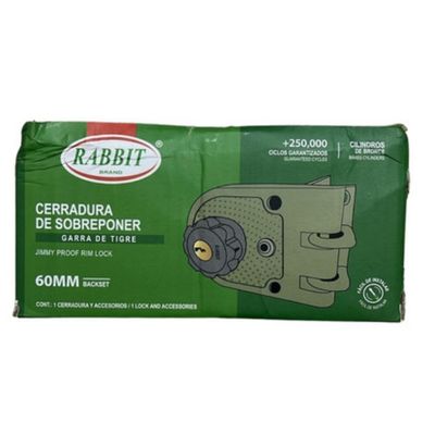 [CER0240] CERRADURA DE SOBREPONER- GARRATIGRE 60MM RABBIT ( EMP 1)