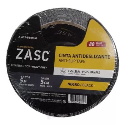 CINTA ANTIDESLIZANTE NEGRA 50MM X 5MTS ZASC (EMP 1)