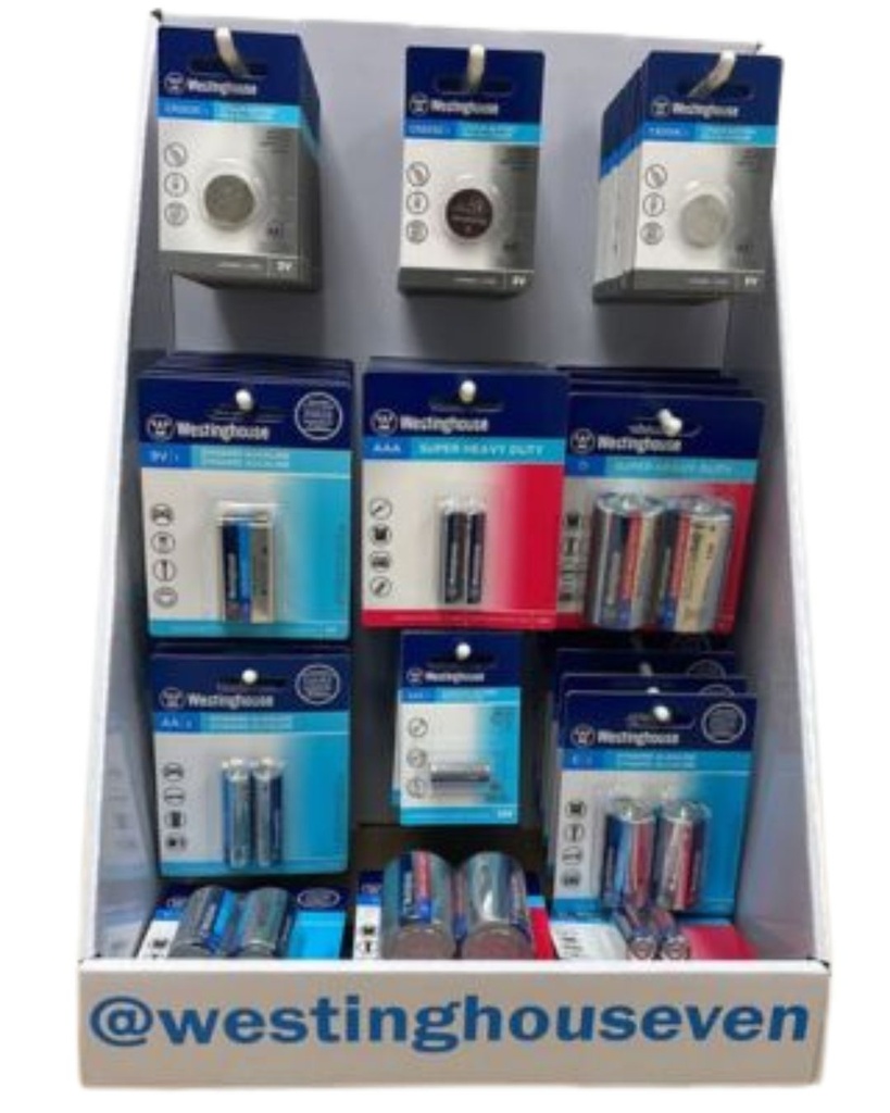 EXHIBIDOR D/ BATERIAS WESTINGHOUSE 156 BLISTER SURTIDAS (EMP 1)