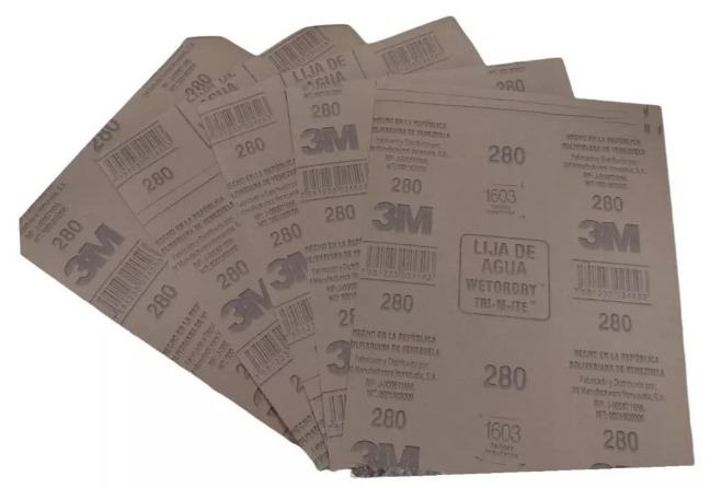 [LIJ0118] LIJA AL AGUA 3M SERIE 331Q GRANO-280  (EMP 25)