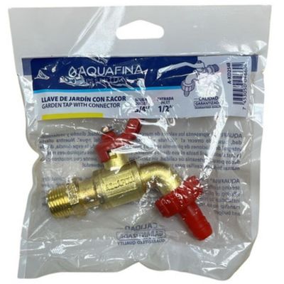 [LLA0210] LLAVE DE PASO P/JARDIN DE ZINC 3/4"  X 1/2" AQUAFINA ( EMP 1)