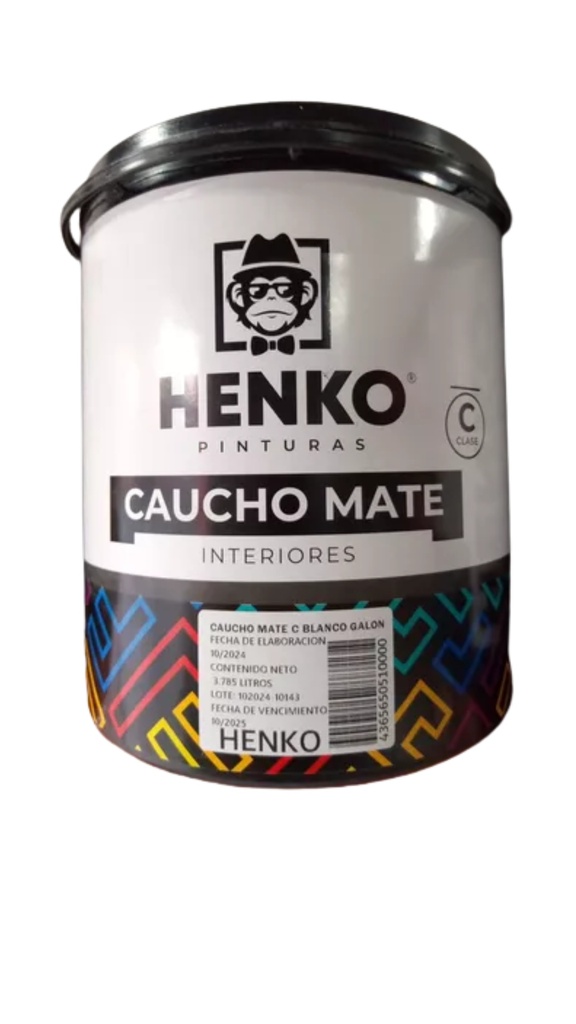 [PIN4041] PINTURA HENKO CAUCHO MATE TIPO C BLANCO 4/1 CUÑETE (EMP 1)