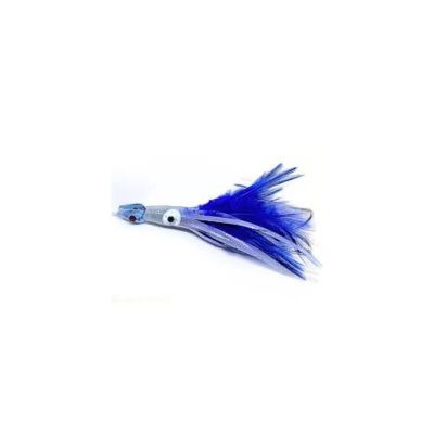 [SEÑ0009] SEÑUELOS P/PESCA (PULPITOS) 3.1/2" BLANCO / AZUL (EMP 5 UNDS)