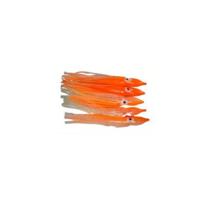 SEÑUELOS P/PESCA (PULPITOS) 3.1/2" BLANCO / ROJO (EMP 5 UNDS)