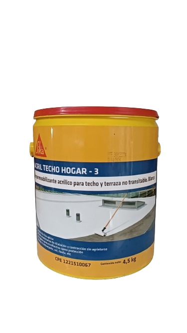 [SIK0150] SIKA ACRIL. TECHO/ HOGAR 3 GRIS 1/1 GLN 4.5KG (X PZA)