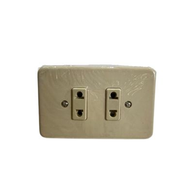 [TOM0008] TOMA CORRIENTE DOBLE P/EMPOTRAR S/TIERRA WEQUP (EMP 20) F1220