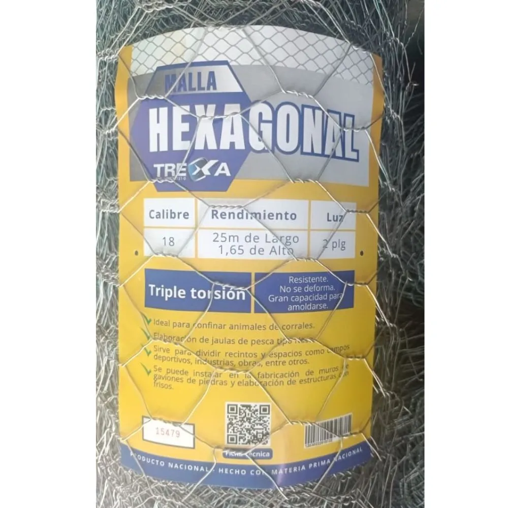 MALLA HEXAGONAL C18 DE 2" X 25 MTS X 1.65MTS TREXA ( ROLLO ) 