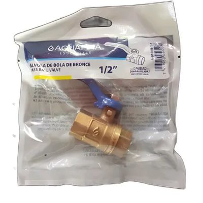 [VAL0120] VALVULA DE BOLA DE BRONCE 1/2" AQUAFINA ( EMP 1 ) 