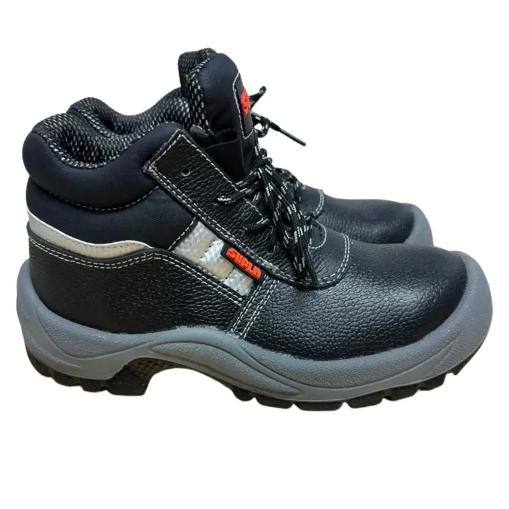 BOTA DE SEGURIDAD NEGRA SUELA GRIS SUPLA C/PUNTERA TALLA 42 ( PAR )